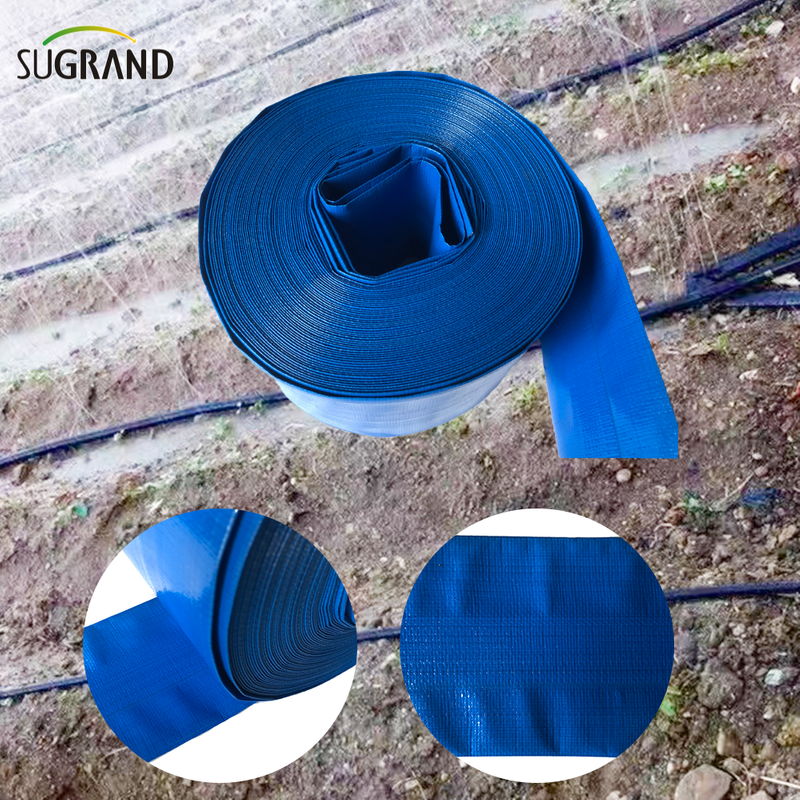 Blu detenuto tubo di irrigazione piatta PVC Lay tubo di irrigazione a tubo piatto 