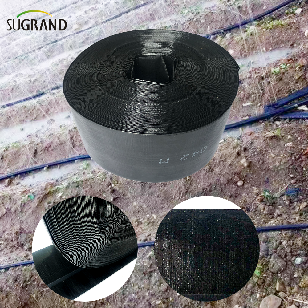 Irrigazione nera 180GSM Lay Flat Pipe PE Spruzzo d'acqua