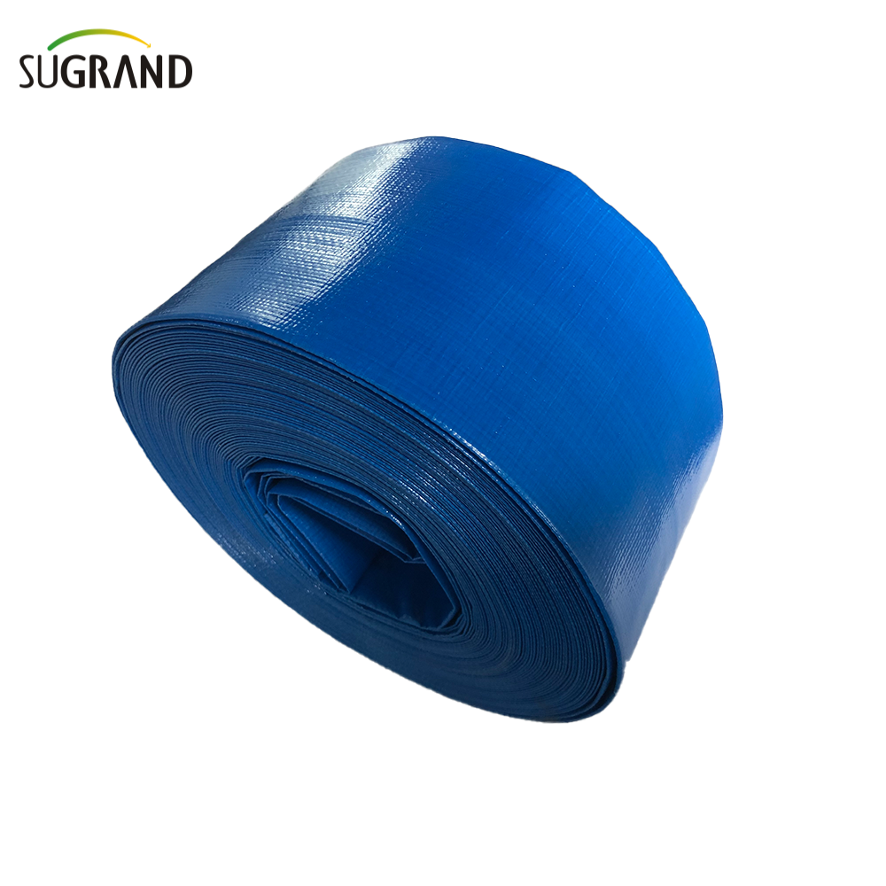 Tubo di irrigazione piatto blu Lay Tubo di irrigazione a tubo piatto in PVC 